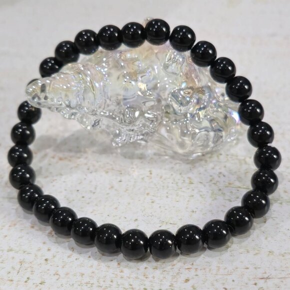 Black Onyx ✦ 6mm Ritual Beads ✦ Stretch Bracelet for Grounding & Protection - Picture 3 of 7